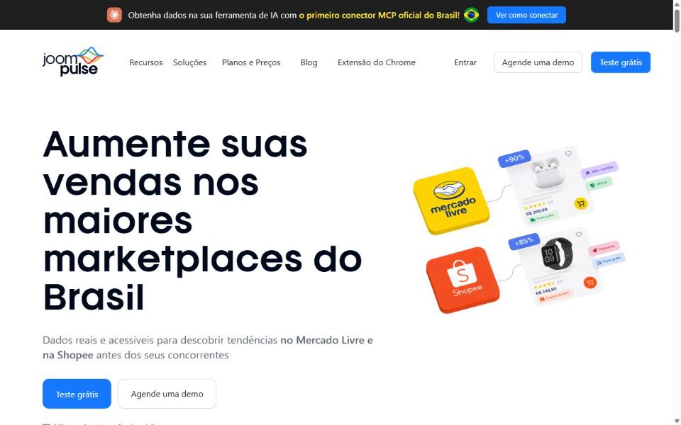 Página inicial da JoomPulse